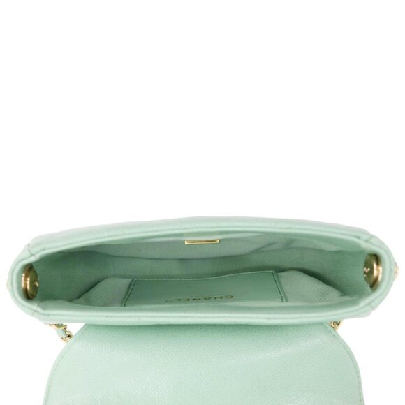 Chanel  Timeless Curved Flap Quilted Leather Chain Shoulder Bag Green - Picture 10 of 14